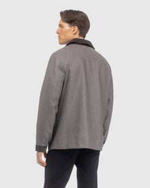 Men | Loro Piana Cashmere & Wool Jacket With Leather Trim | Taupe/Dark Brown