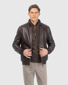 Men | Nappa Leather Jacket Reversible To Loro Piana Cashmere & Wool | Dark Brown/Taupe
