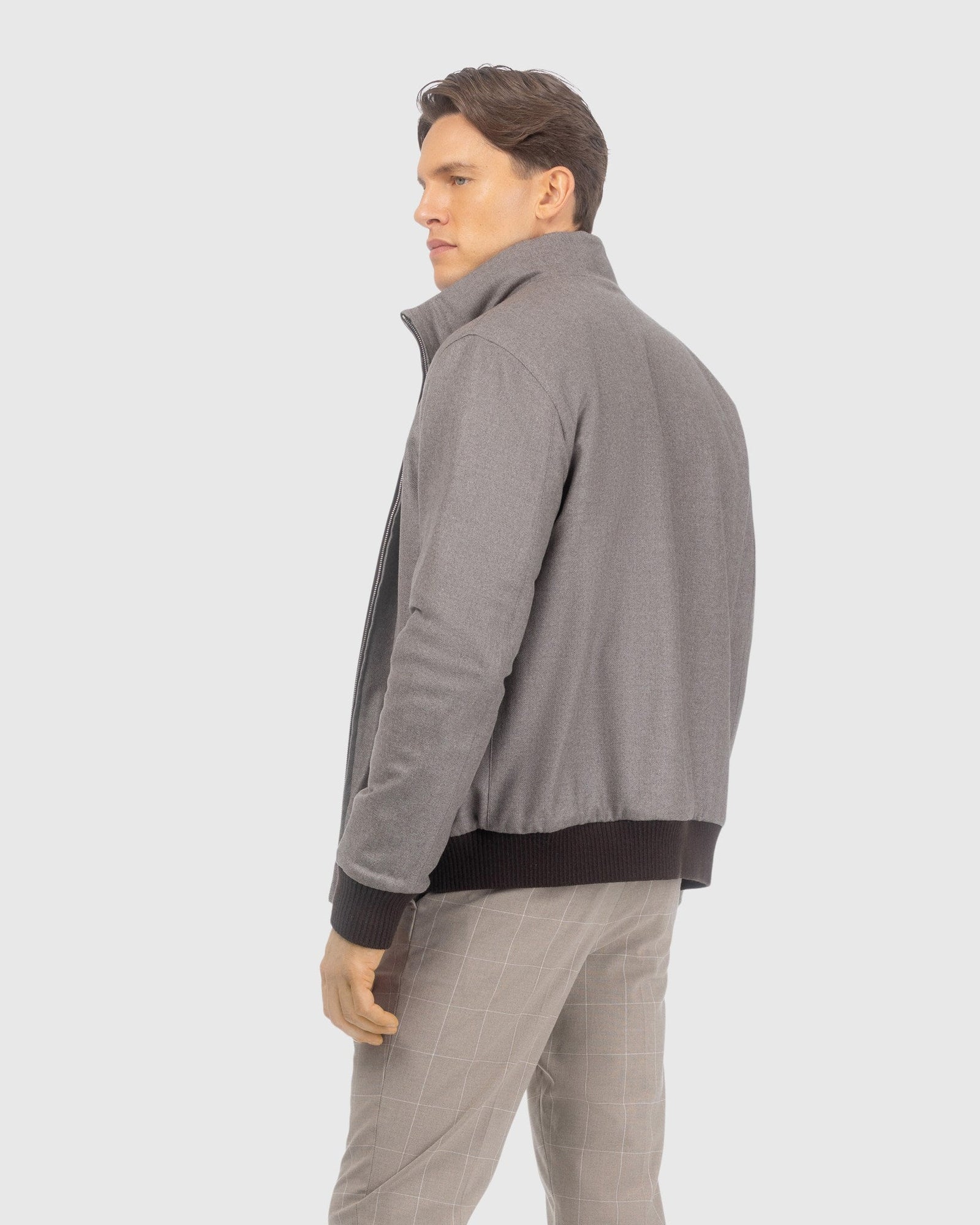 Men | Nappa Leather Jacket Reversible To Loro Piana Cashmere & Wool | Dark Brown/Taupe