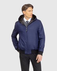 Men | Nappa Leather Parka Reversible To Loro Piana Cashmere & Wool | Black/Navy