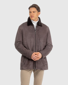 Men | Suede Jacket With Select Shearling Lamb Lining | Dark Brown