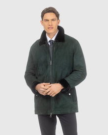 Men | Suede Jacket With Select Shearling Lamb Lining | Emerald