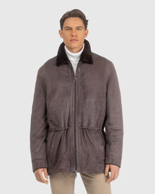 Men | Suede Jacket With Select Shearling Lamb Lining | Dark Brown