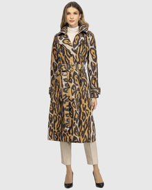 Metis Suede Belted Trench Coat | Ocelo Print