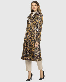 Metis Suede Belted Trench Coat | Ocelo Print