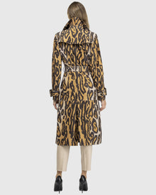 Metis Suede Belted Trench Coat | Ocelo Print