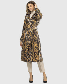Metis Suede Belted Trench Coat | Ocelo Print
