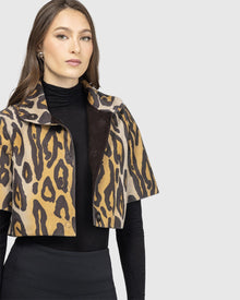 Metis Suede Bolero With Cropped Sleeves | Ocelo Print