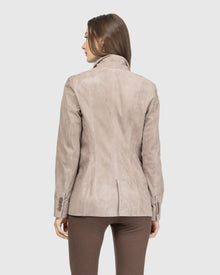 Metis Suede Single Breasted Blazer | Taupe