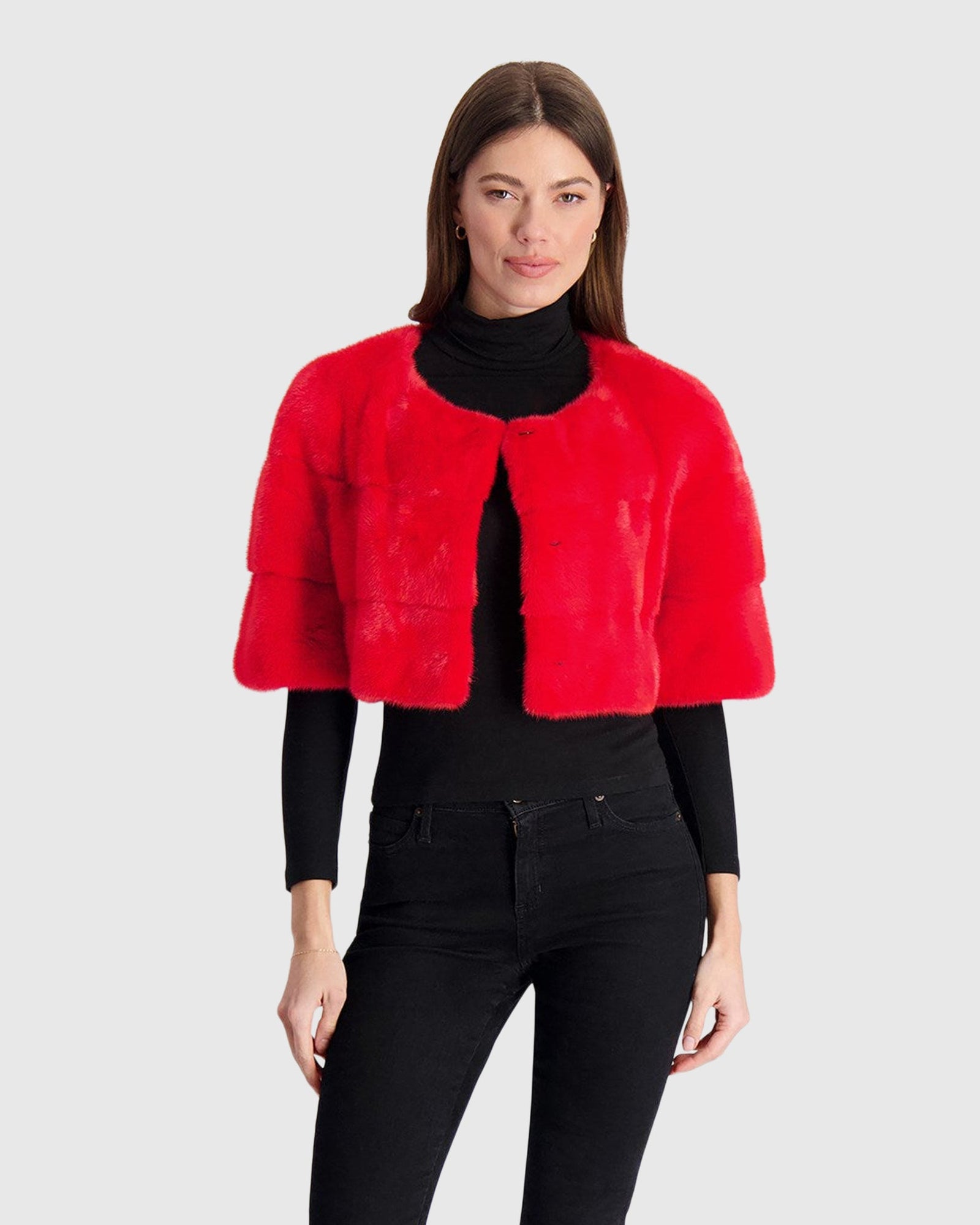 Mink Bolero | Red