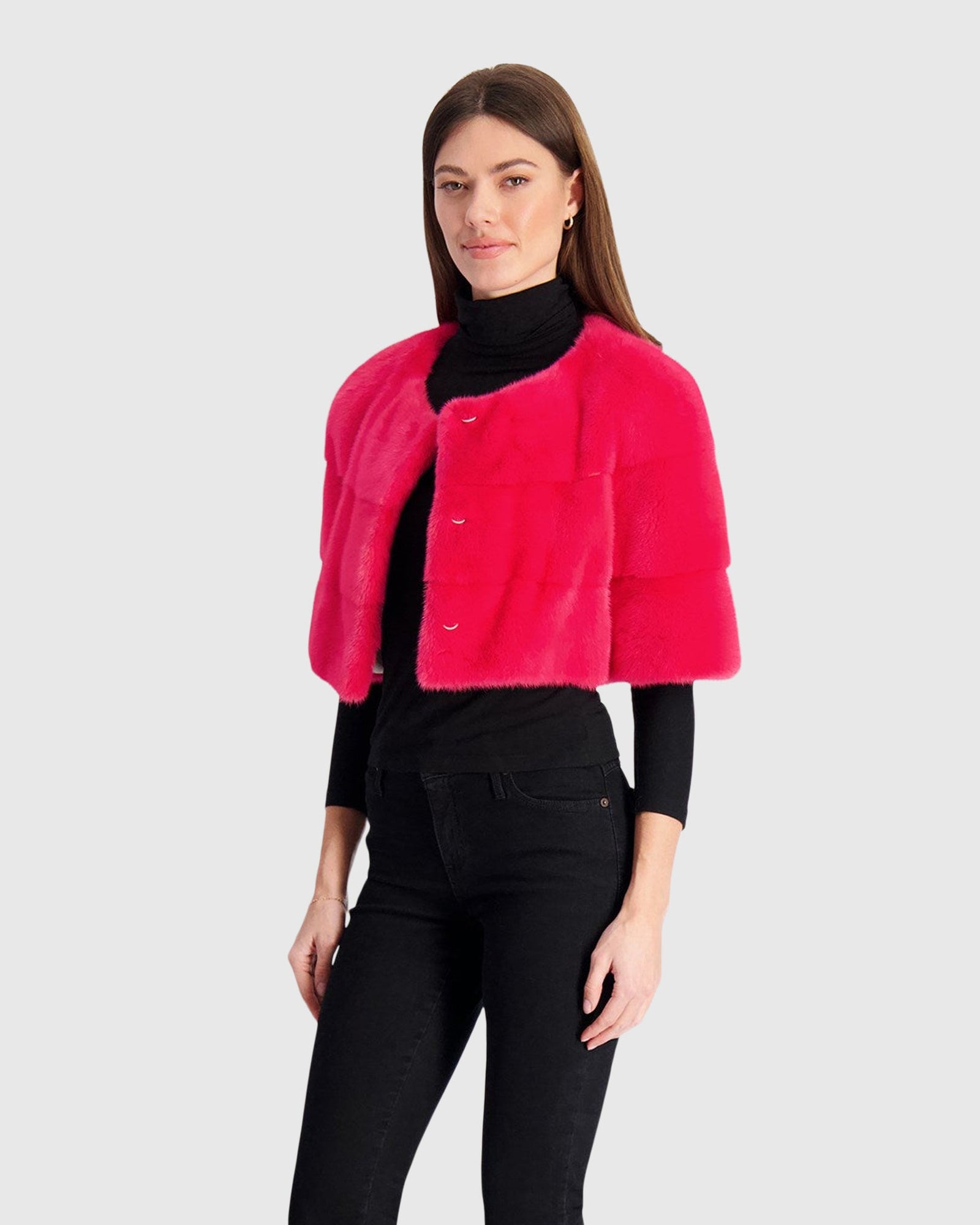 Mink Bolero | Fuschia