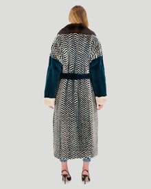 Mink Coat With Sable Collar | Women | Geometric Multi