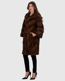 Mink Coat With Stand Up Collar | Scanbrown