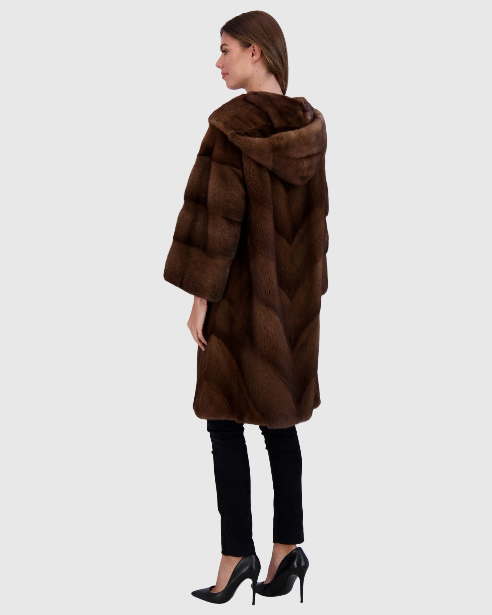 Mink Coat With Stand Up Collar | Scanbrown