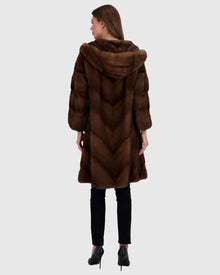 Mink Coat With Stand Up Collar | Scanbrown