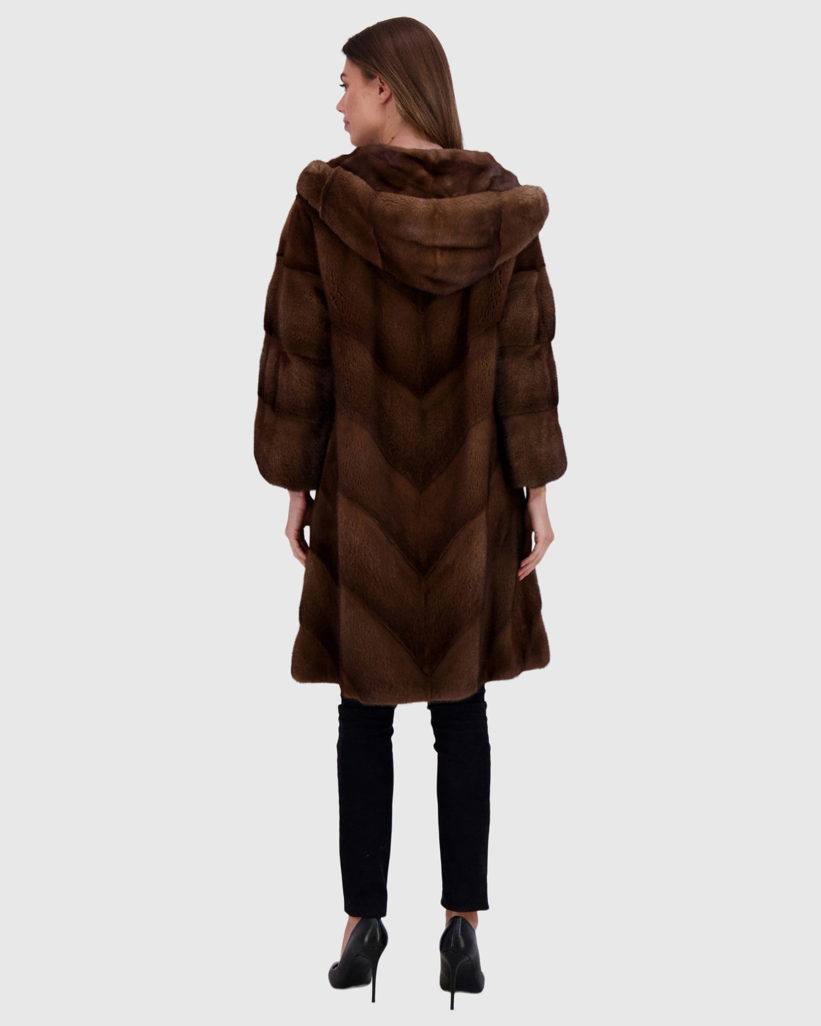 Mink Coat With Stand Up Collar | Scanbrown