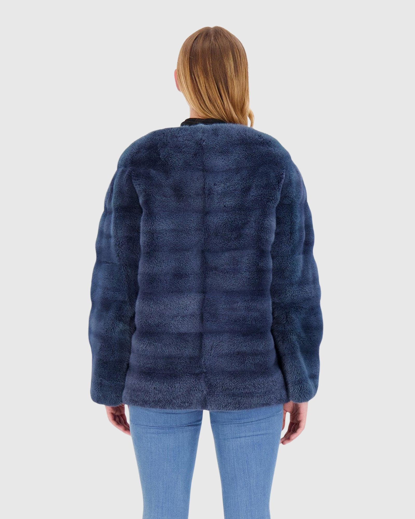 Mink Funnel Neck Jacket | Denim