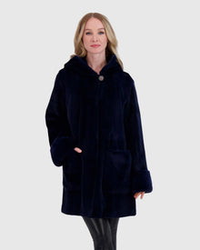 Mink Hooded Jacket | Admiral Blue