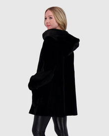 Mink Hooded Jacket | Black