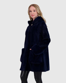 Mink Hooded Jacket | Admiral Blue