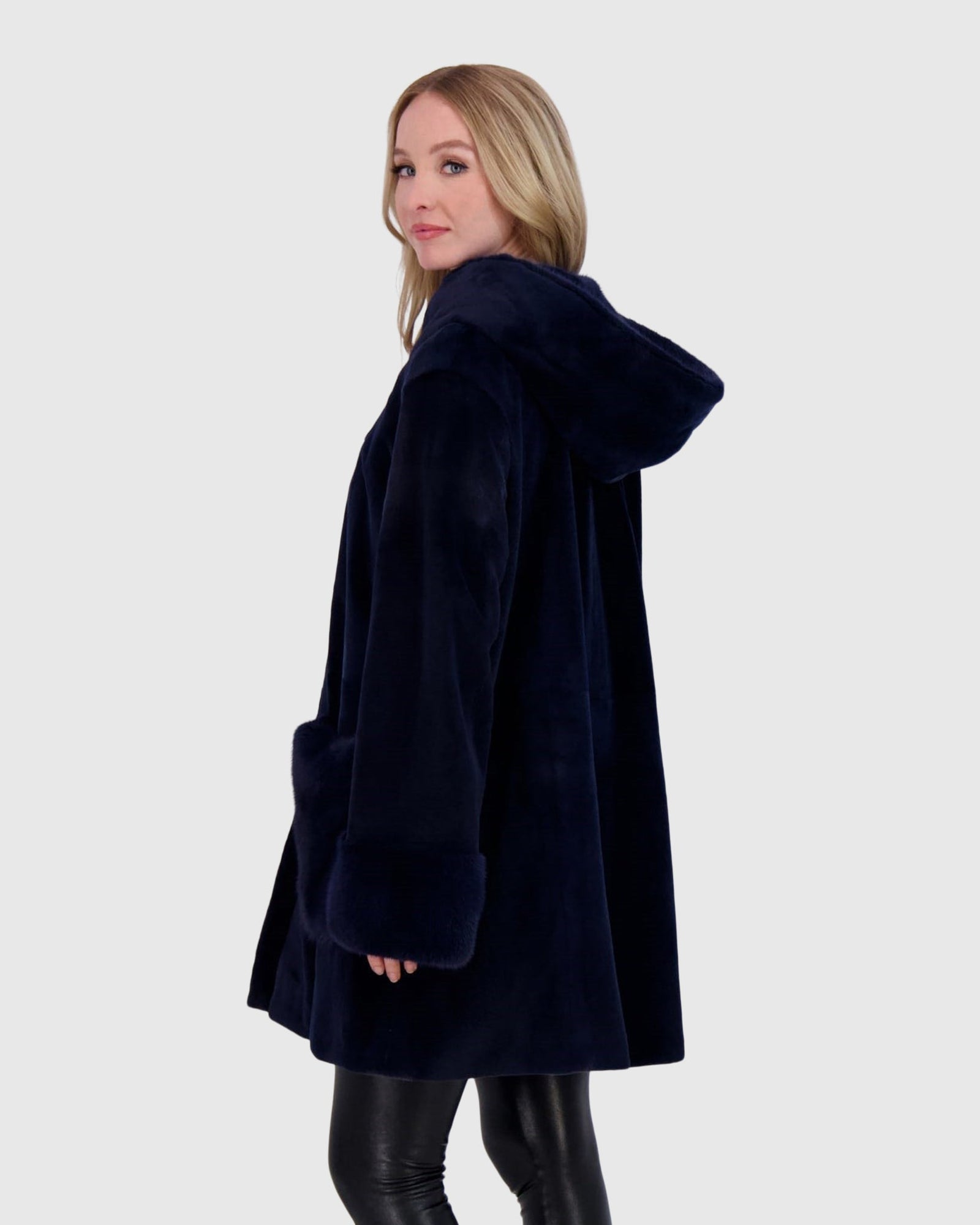 Mink Hooded Jacket | Admiral Blue