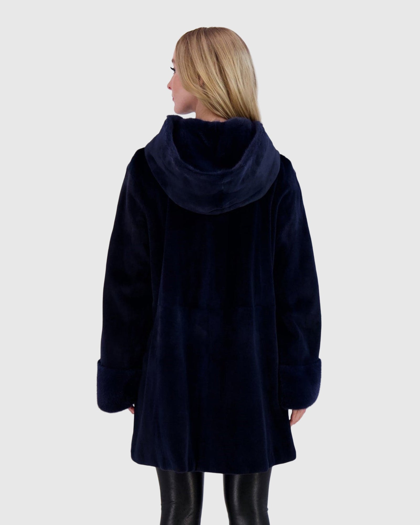 Mink Hooded Jacket | Admiral Blue