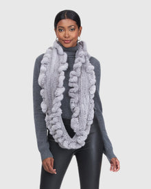 Mink Infinity Scarf With Ruffles | Sapphire
