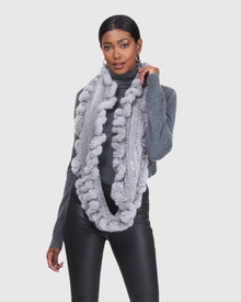 Mink Infinity Scarf With Ruffles | Sapphire