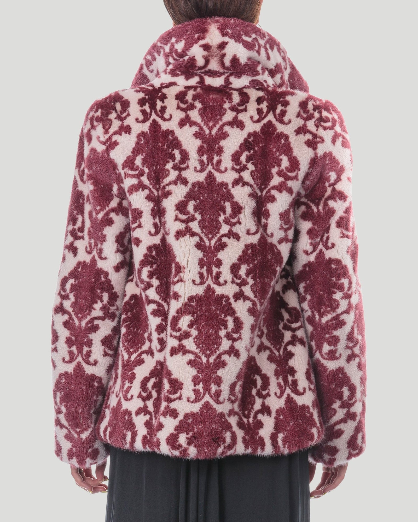 Mink Intarsia Jacket | Women | Red Paisley x Beige