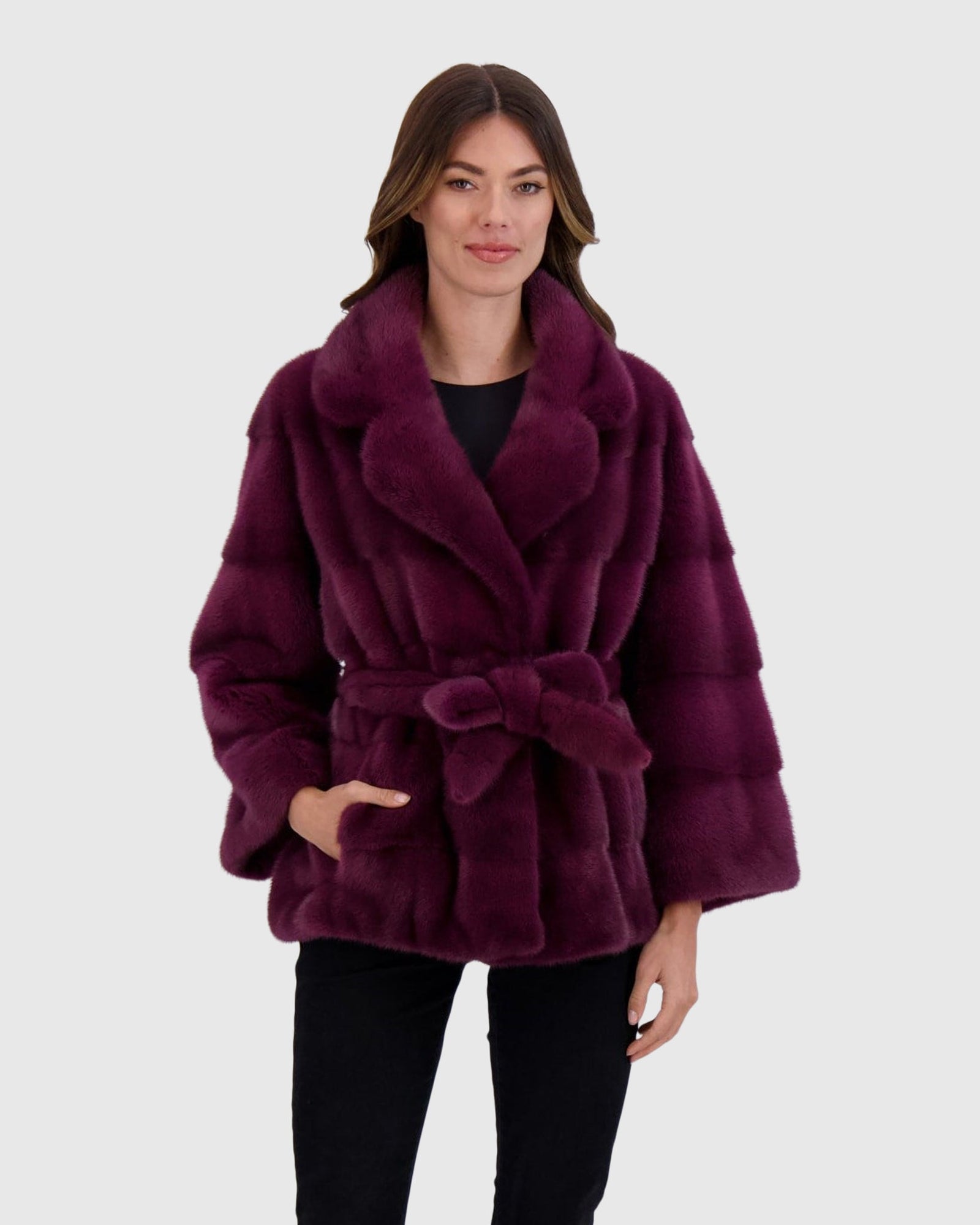 Mink Jacket, Mink Belt | Magenta