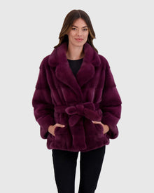 Mink Jacket, Mink Belt | Magenta