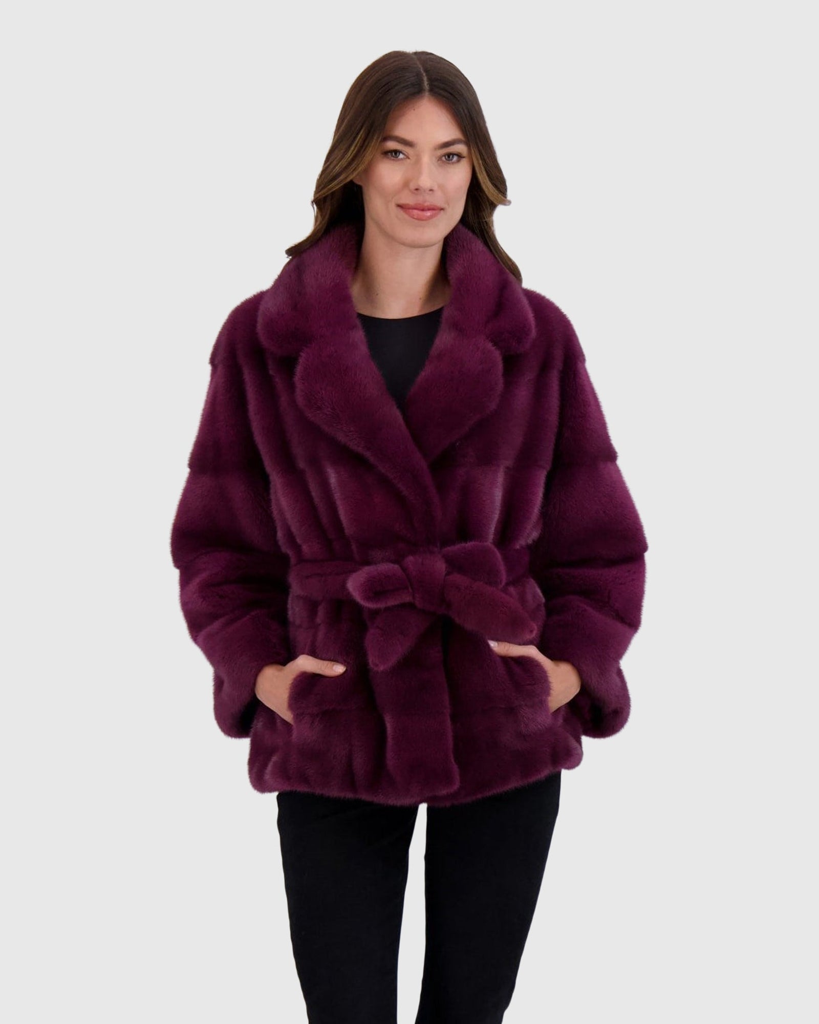 Mink Jacket, Mink Belt | Magenta