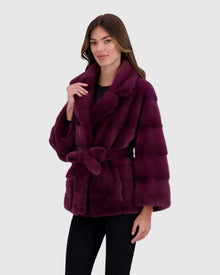 Mink Jacket, Mink Belt | Magenta