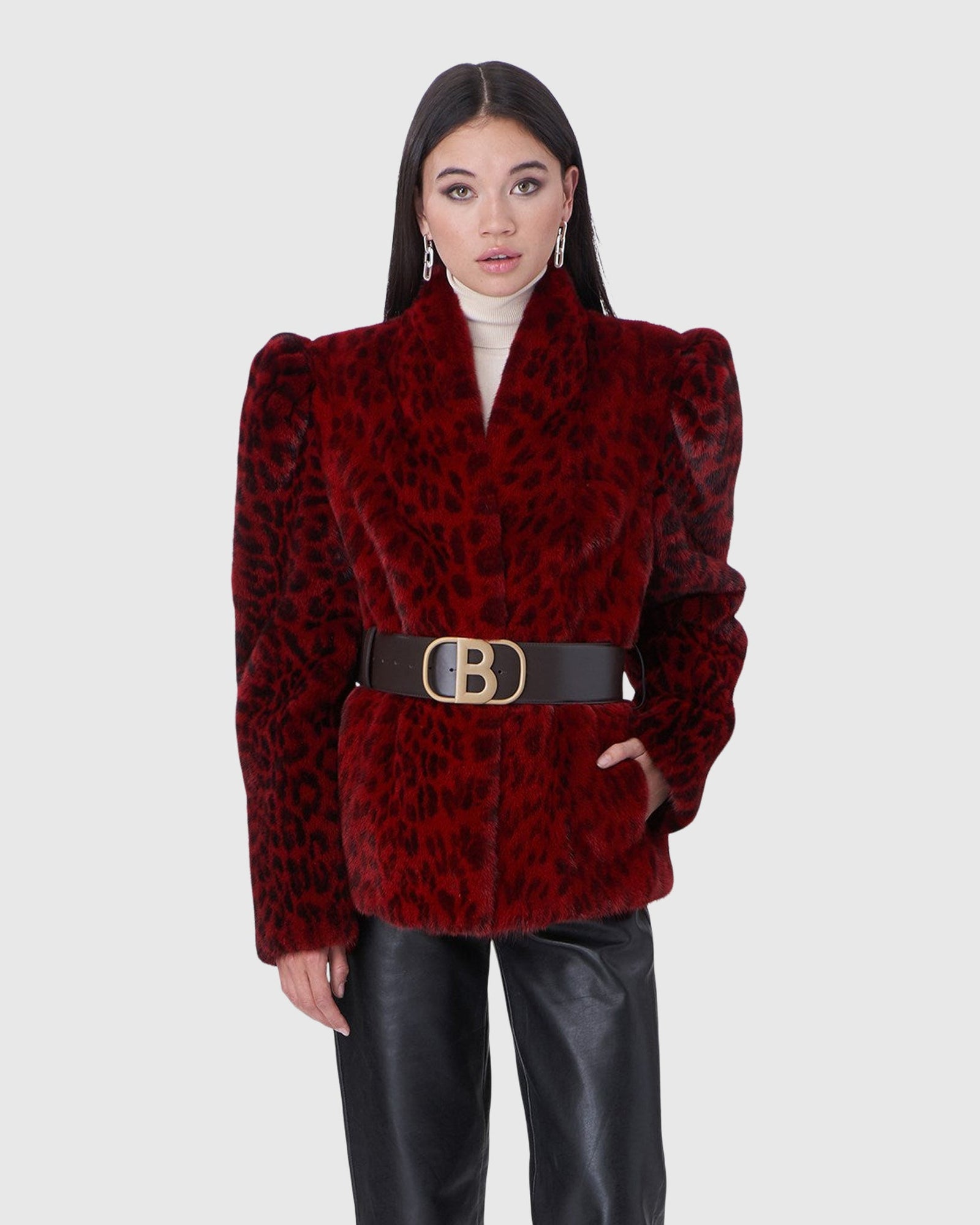 Mink Jacket | Red Lprd Print