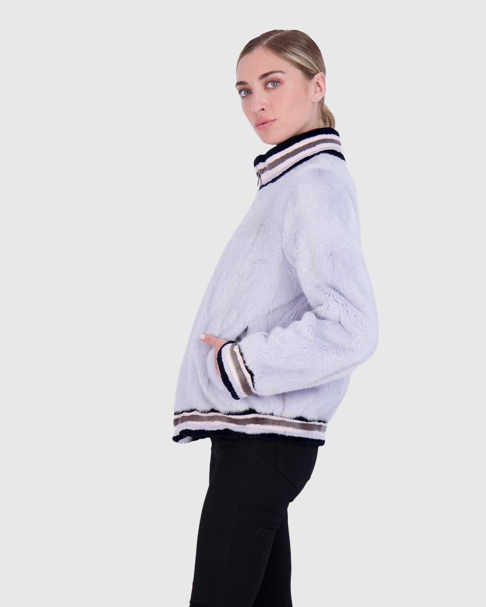 Mink Jacket | Sky Blue