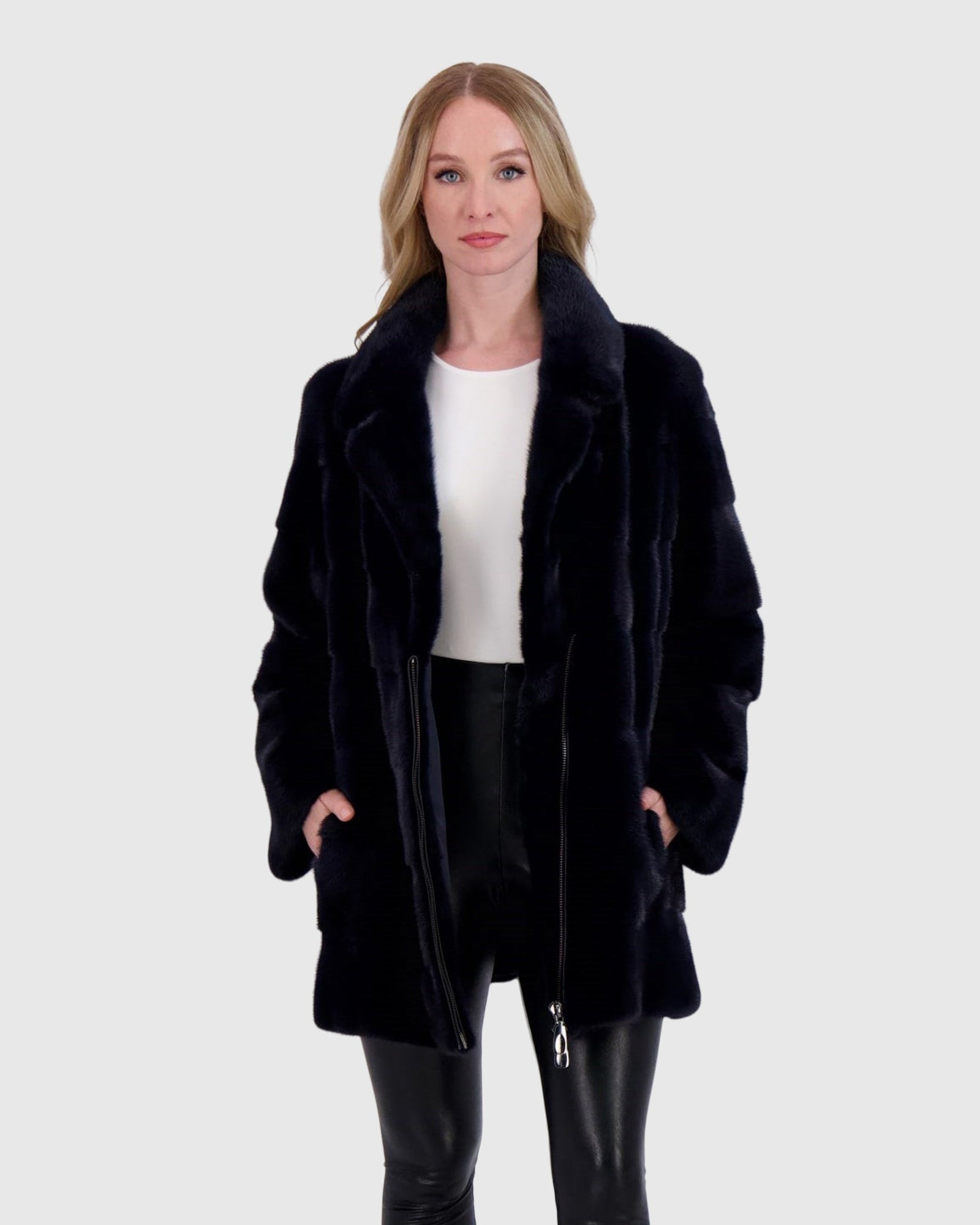Mink Jacket | Navy
