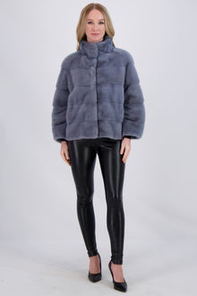 Mink Jacket | Women | Cadet Blue (V1)