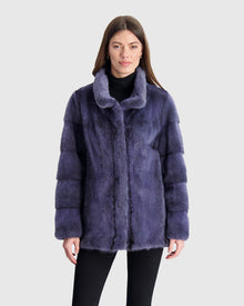 Mink Jacket | Blue Gray Cross (V1)