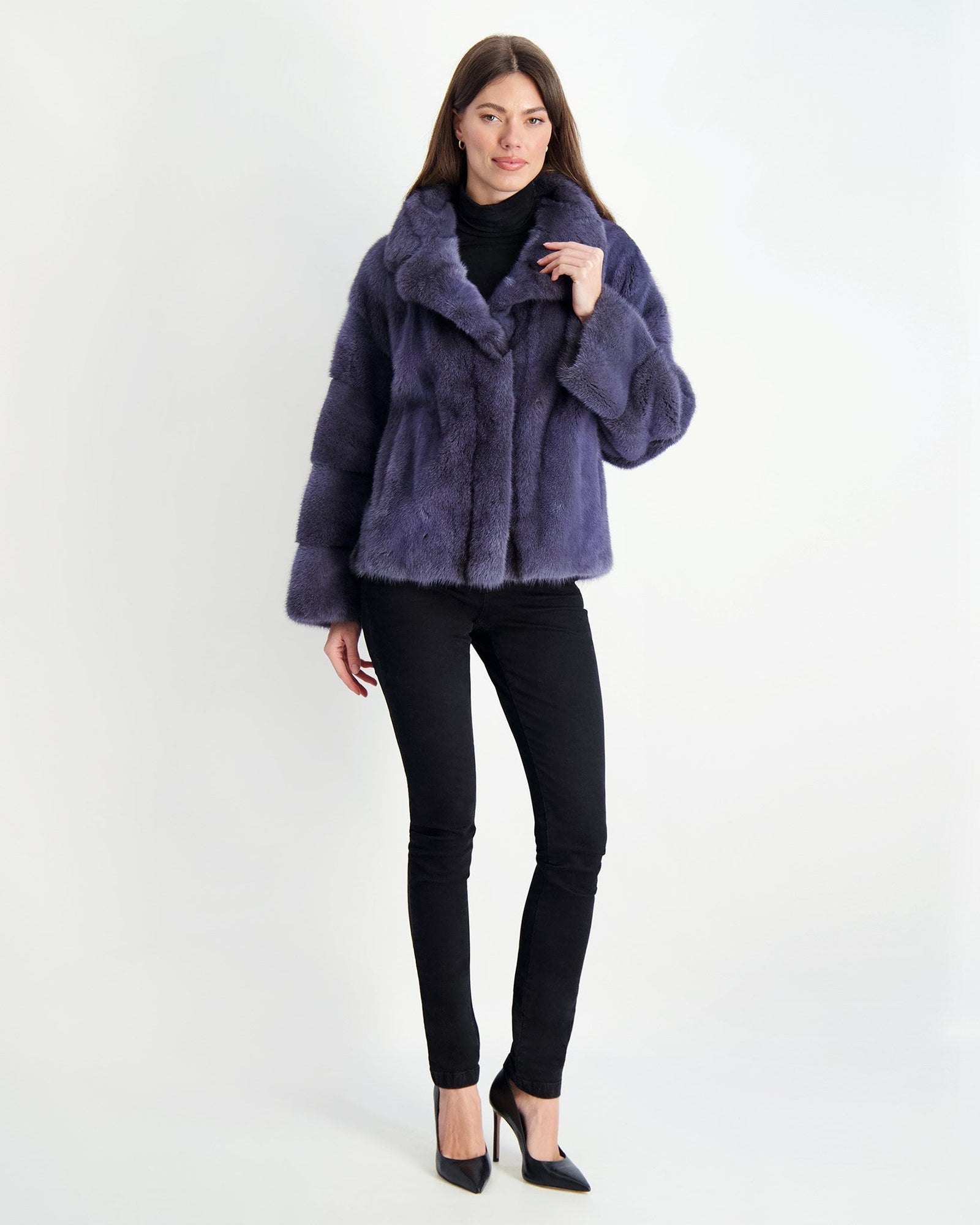 Mink Jacket | Women | Blue Gray Cross (V1)