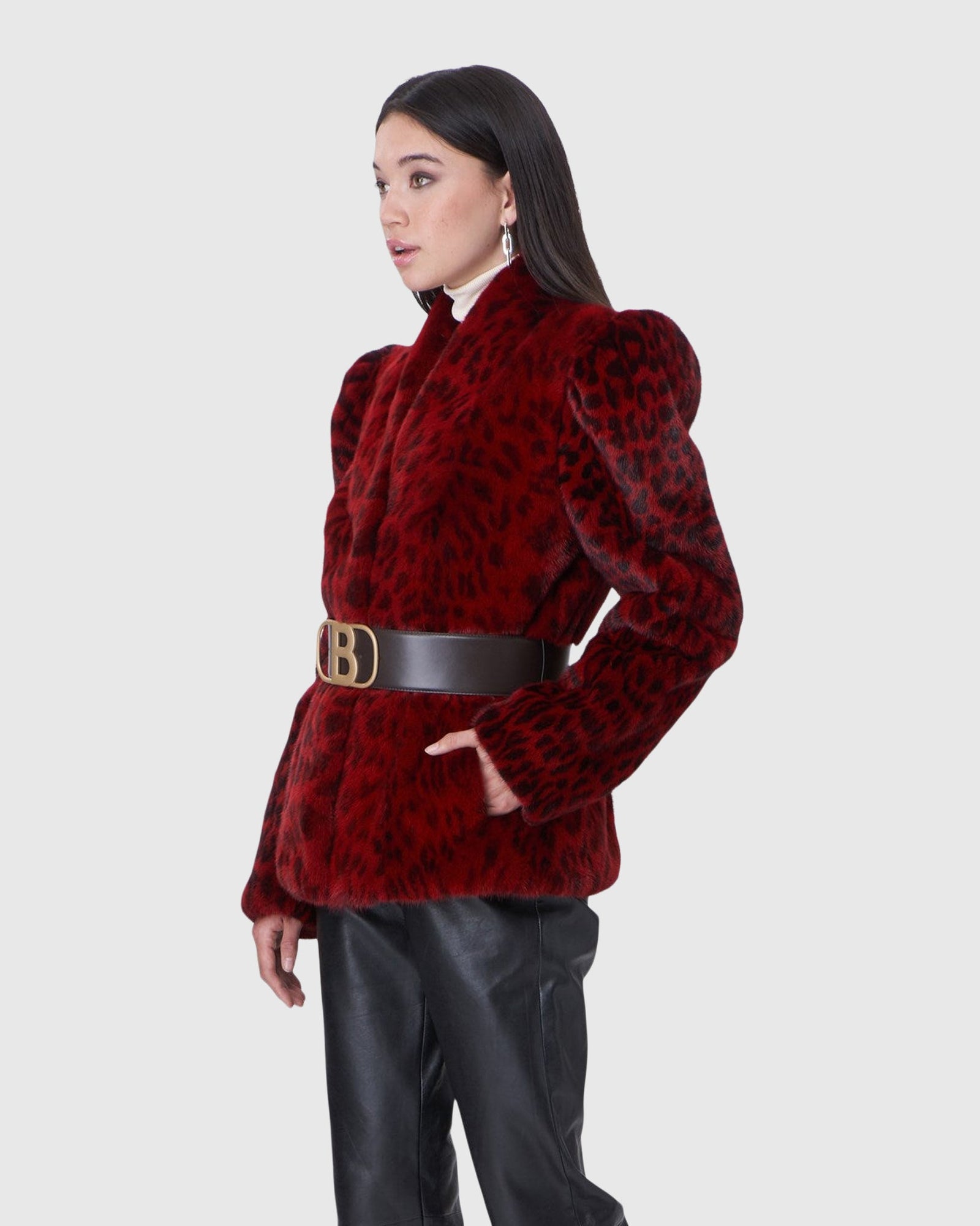 Mink Jacket | Red Lprd Print