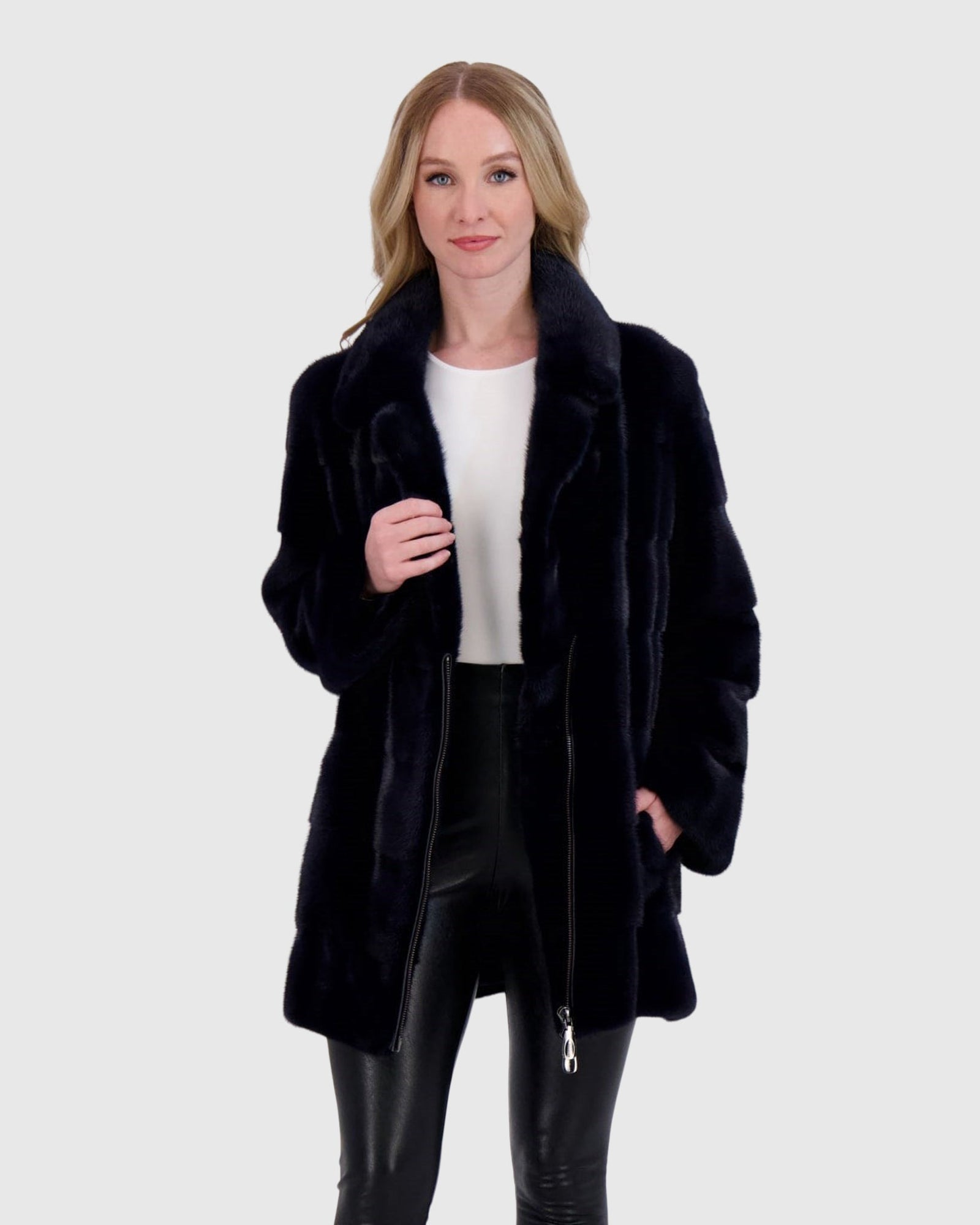 Mink Jacket | Navy