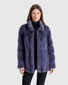 Mink Jacket | Blue Gray Cross (V1)