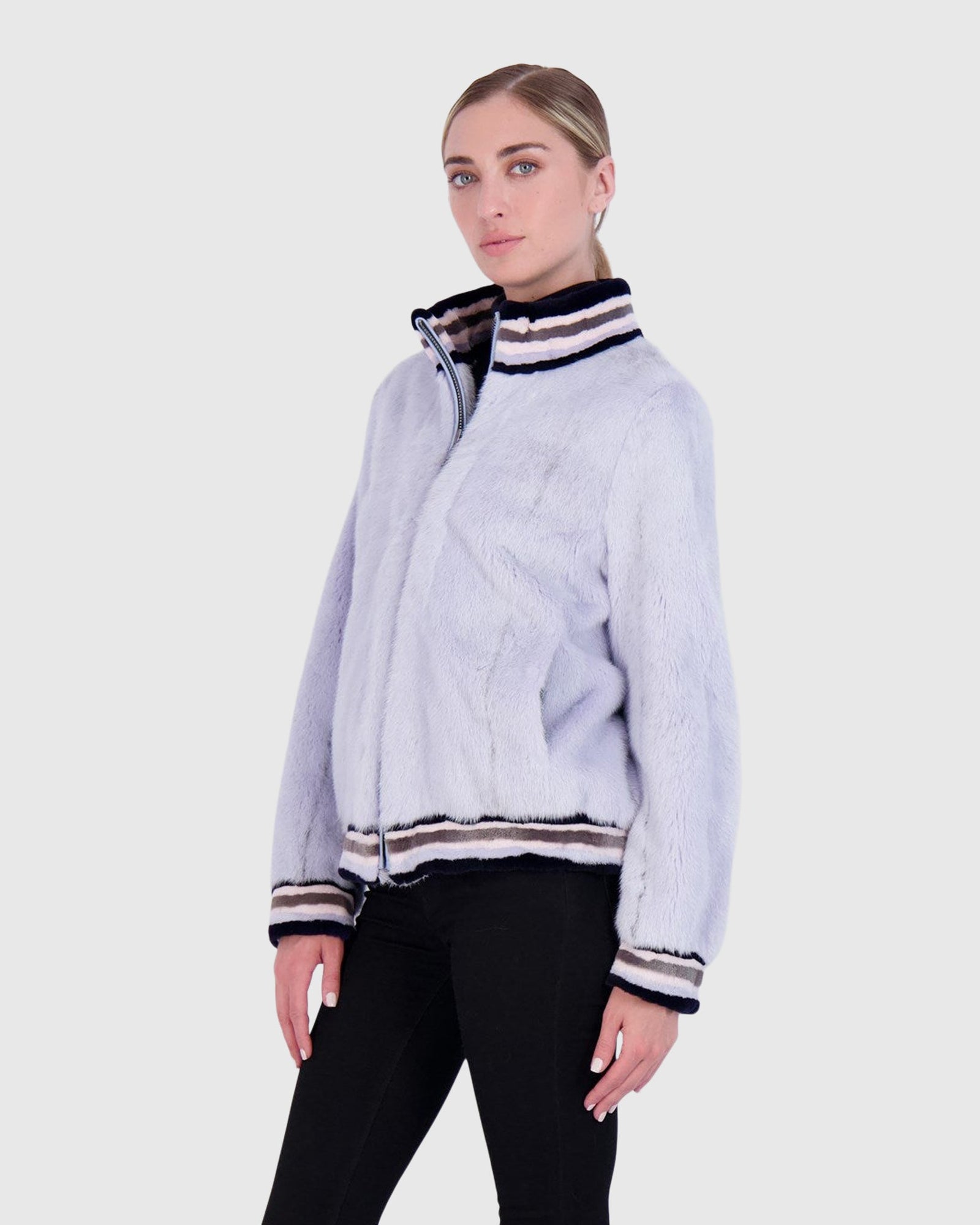 Mink Jacket | Sky Blue