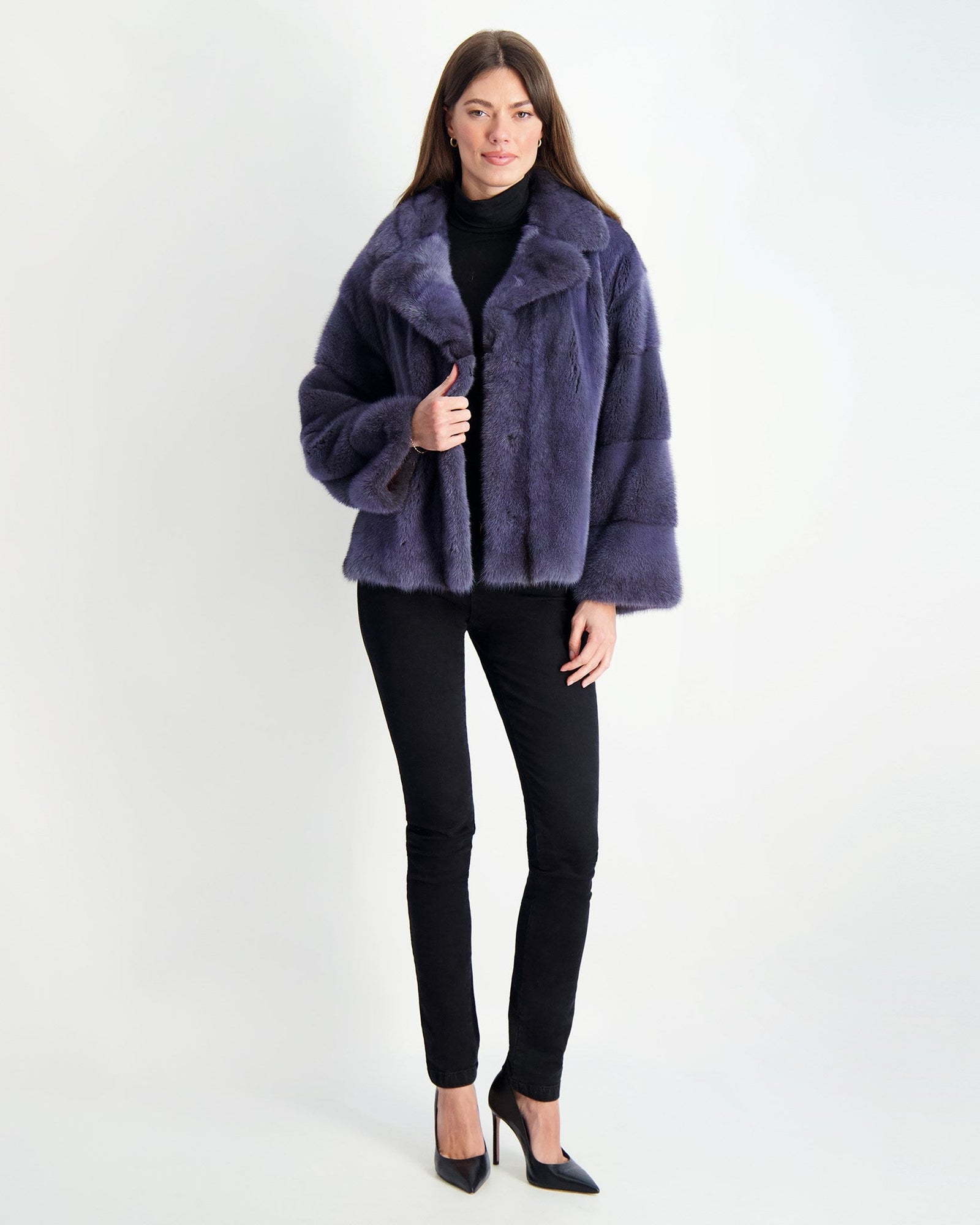 Mink Jacket | Women | Blue Gray Cross (V1)