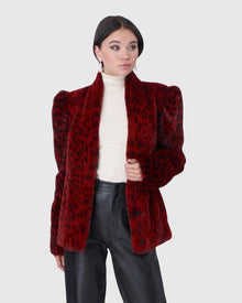 Mink Jacket | Red Lprd Print