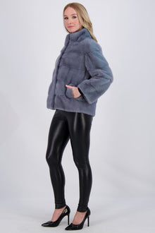 Mink Jacket | Women | Cadet Blue (V1)