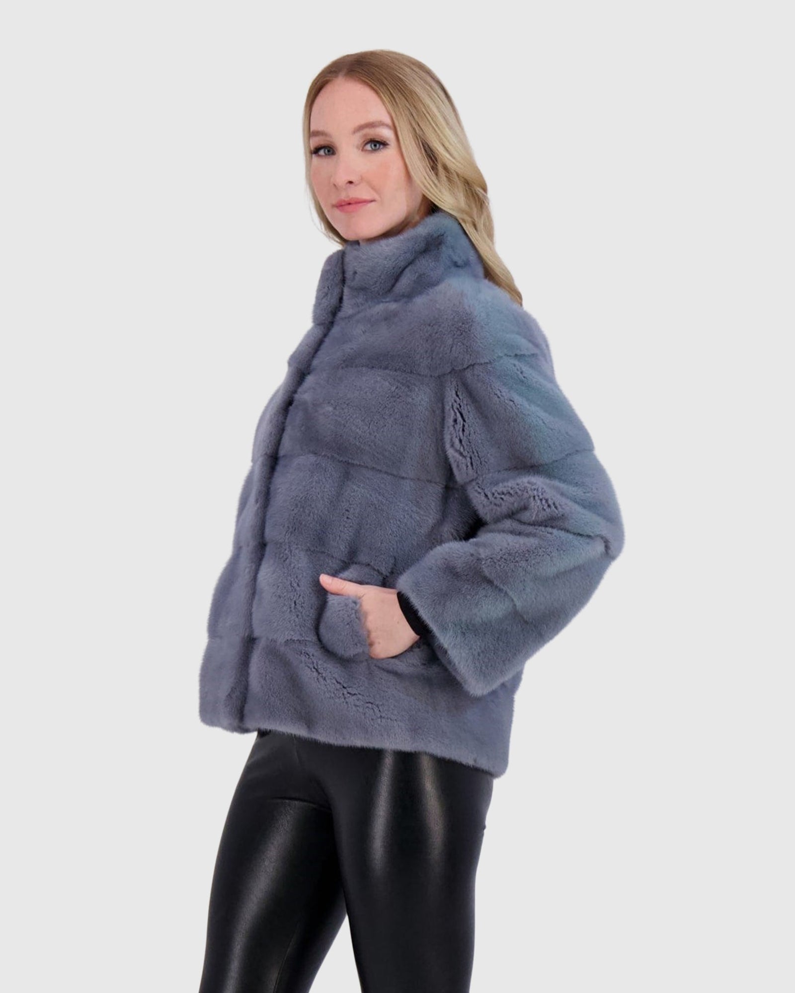 Mink Jacket | Cadet Blue (V2)