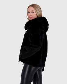 Mink Jacket W/ Leather Belt | Black