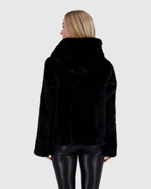 Mink Jacket W/ Leather Belt | Black