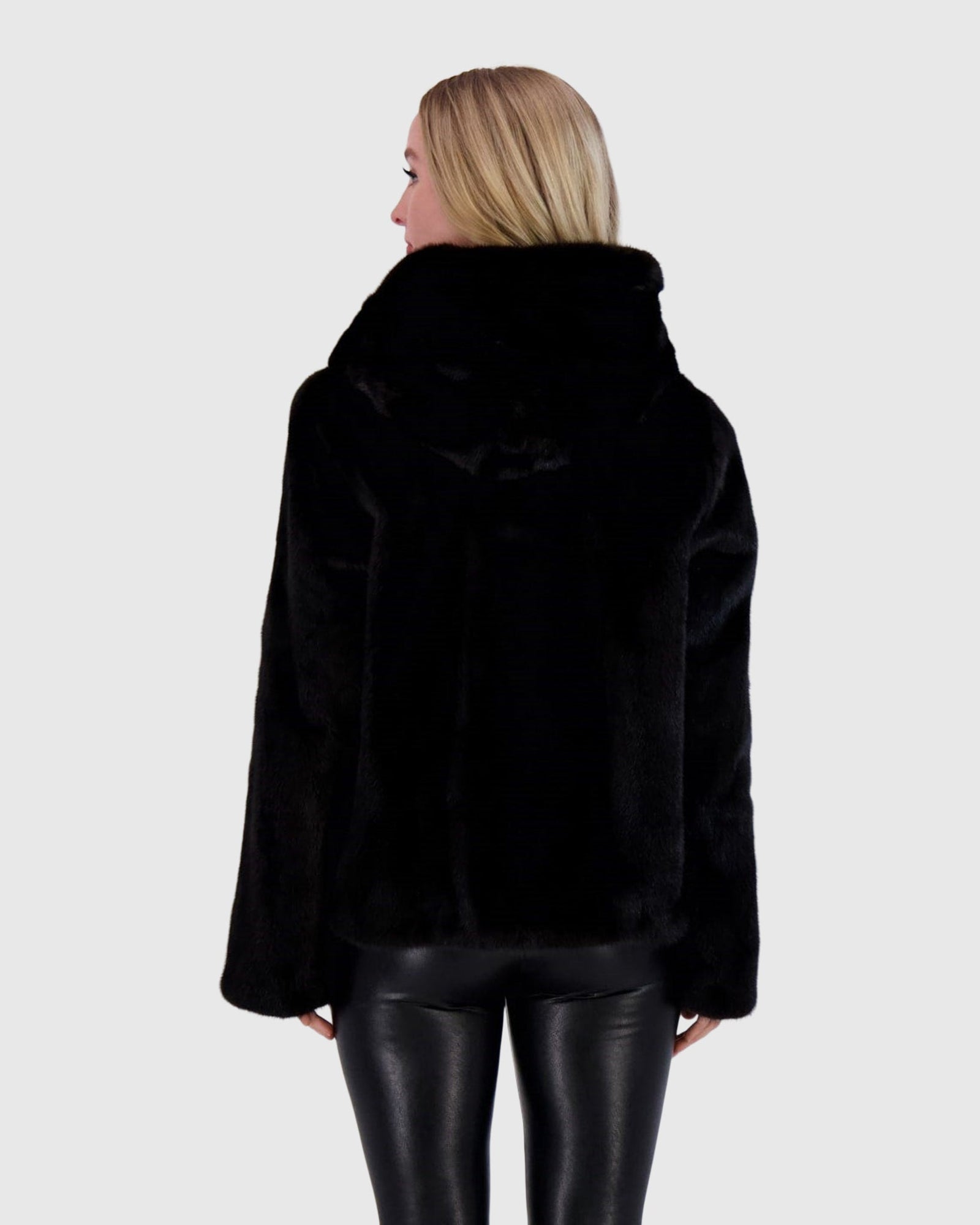Mink Jacket W/ Leather Belt | Black